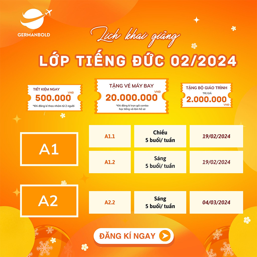 Lịch khai giảng tháng 2